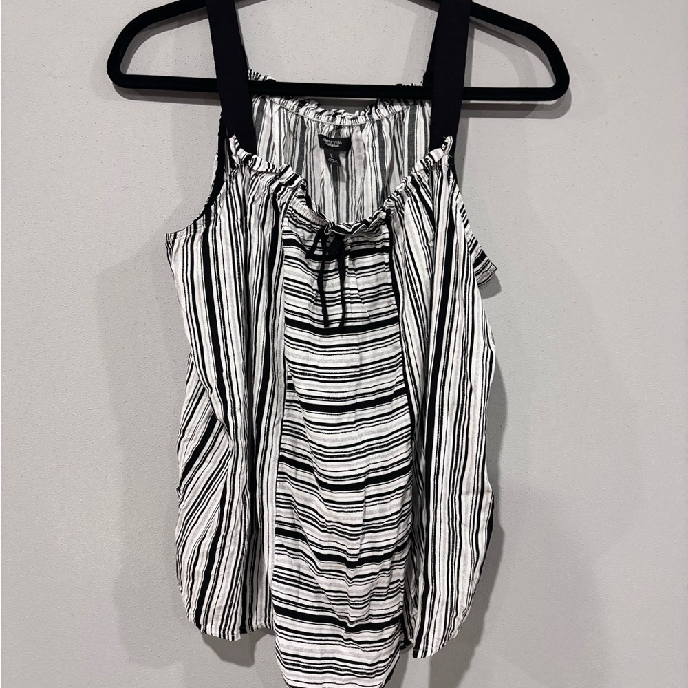 Simply Vera Vera Wang Black and White Striped Tanl